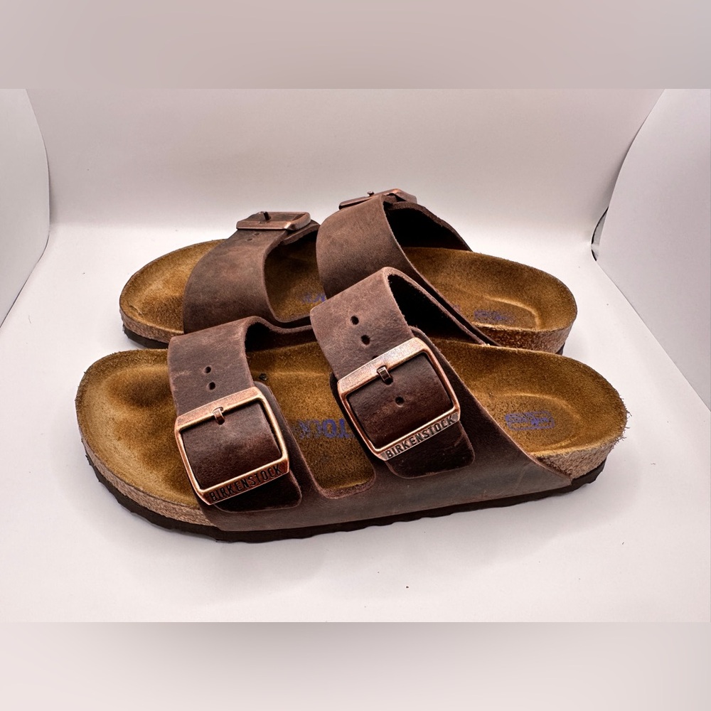BRIKENSTOCK ARIZONA  SOFT FOOTBED SANDAL  OILED LEATHER HABANA 37 Size US 6/6.5